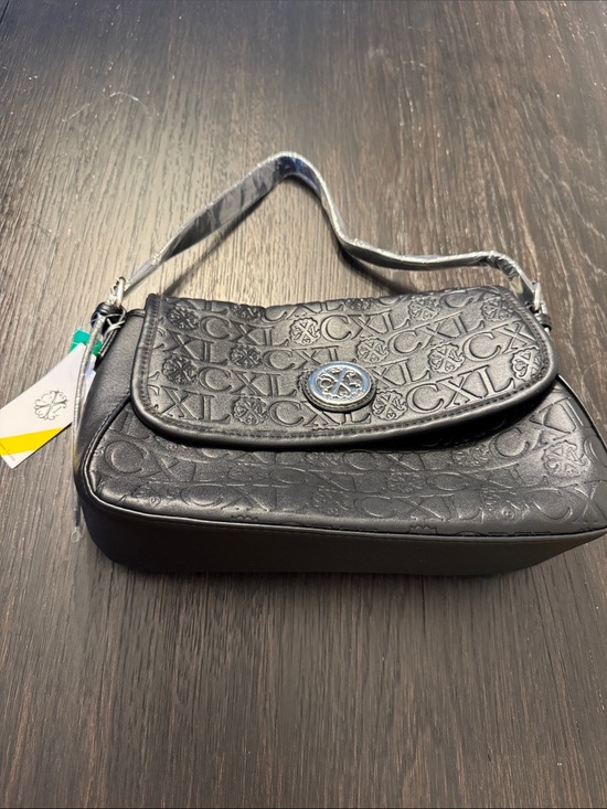 Christian Lacroix Handbags - Christian Lacroix Black Embossed CXL Logo Shoulder Bag with Medallion